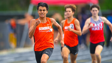 High School athletes during track meet