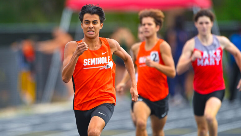 High School athletes during track meet