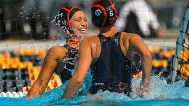 High School Students playing water polo